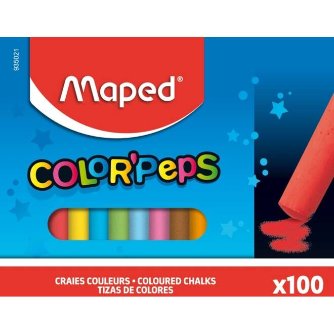 Schoolbordkrijt Maped Color'Peps doos á 100 stuks assorti
