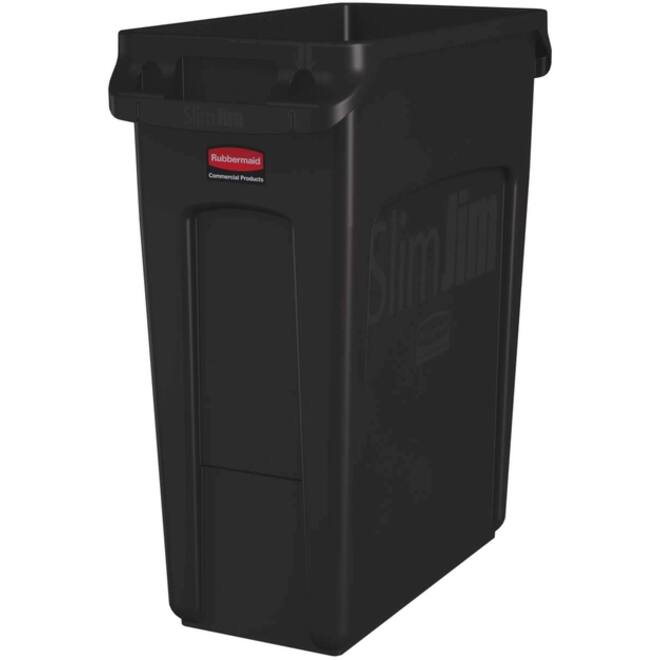 Afvalbak Rubbermaid Slim Jim Vented met luchtsleuven 60liter bruin