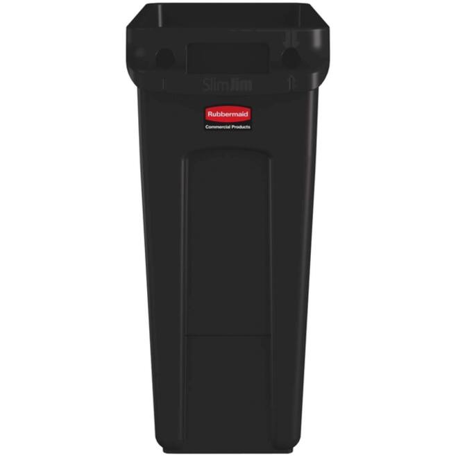 Afvalbak Rubbermaid Slim Jim Vented met luchtsleuven 60liter bruin