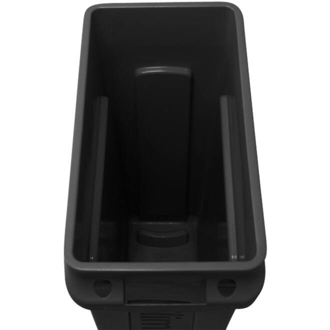 Afvalbak Rubbermaid Slim Jim Vented met luchtsleuven 87liter zwart
