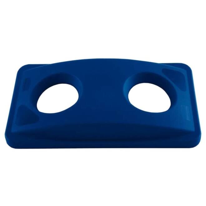 Deksel Rubbermaid Slim Jim Vented inwerpopening voor flesjes en blikjes blauw