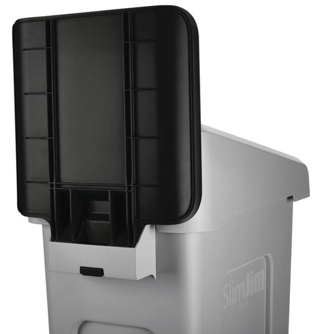 Paneel Rubbermaid Slim Jim Recyclestation voor label zwart