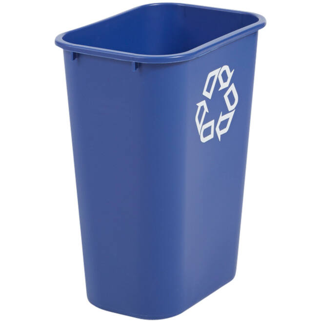 Papierbak Rubbermaid recycling groot 39L blauw