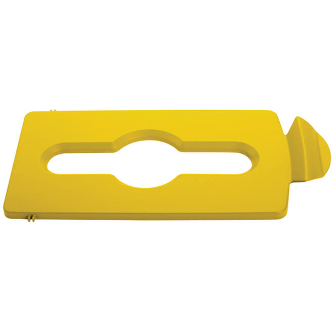 Deksel Rubbermaid Slim Jim Recyclestation inwerpopening voor gemengde recycling geel