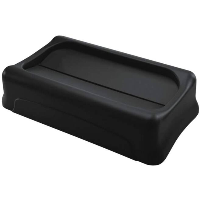 Deksel Rubbermaid Slim Jim Vented gesloten met swingsysteem zwart