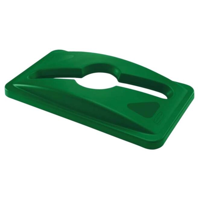 Deksel Rubbermaid Slim Jim Vented inwerpopening voor gemengde recycling groen