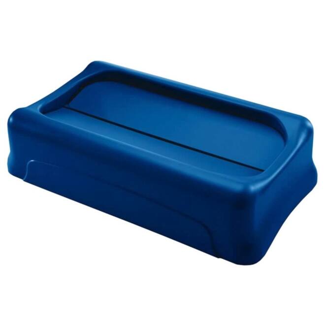 Deksel Rubbermaid Slim Jim Vented gesloten met swingsysteem blauw