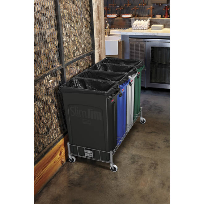 Afvalbak Rubbermaid Slim Jim Vented met luchtsleuven 87liter groen