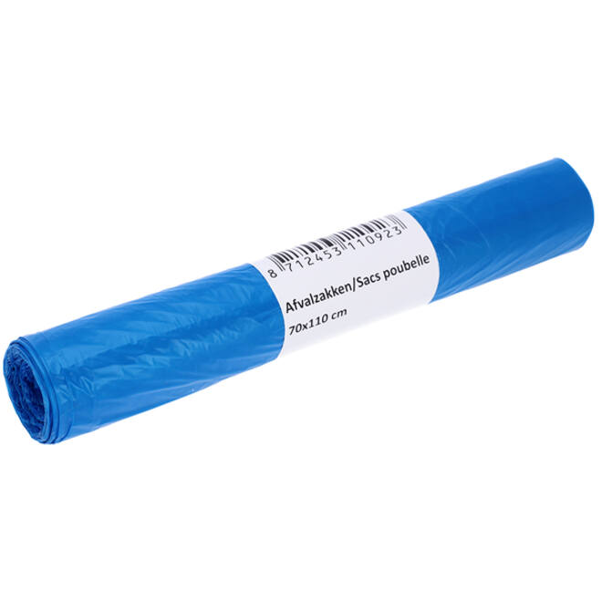 Afvalzak Cleaninq 70x110cm HDPE T25 120L blauw