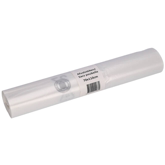 Afvalzak Cleaninq 70x110cm HDPE recycled T25 120L transparant