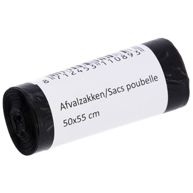 Afvalzak Cleaninq 50x55cm HDPE T15 25L zwart