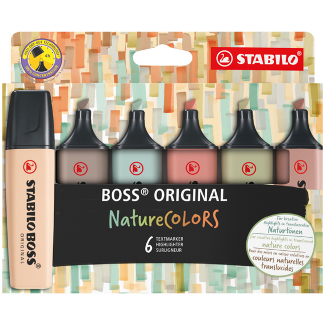 Markeerstift STABILO Boss 70/6 nature colors etui à 6 stuks