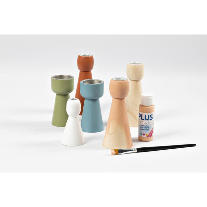 Kandelaar Creativ Company hout conisch 14.5cm