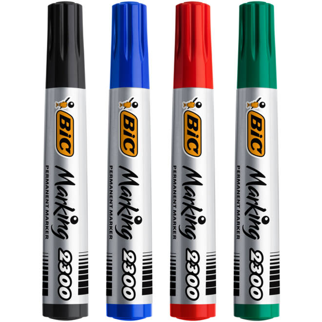 Viltstift Bic 2300 ecolutions schuin medium doos à 4 stuks