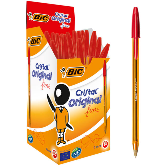 Balpen Bic Cristal fijn rood