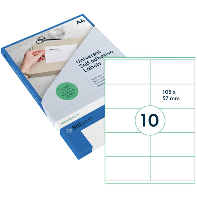 Etiket Rillprint 105x57mm mat transparant 250 etiketten