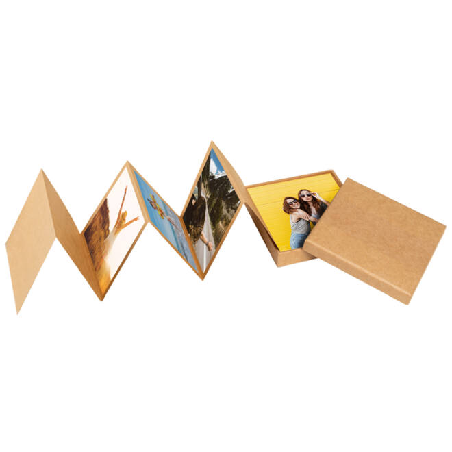 Leporello box walther design 11 foto's formaat 10x10cm kraft