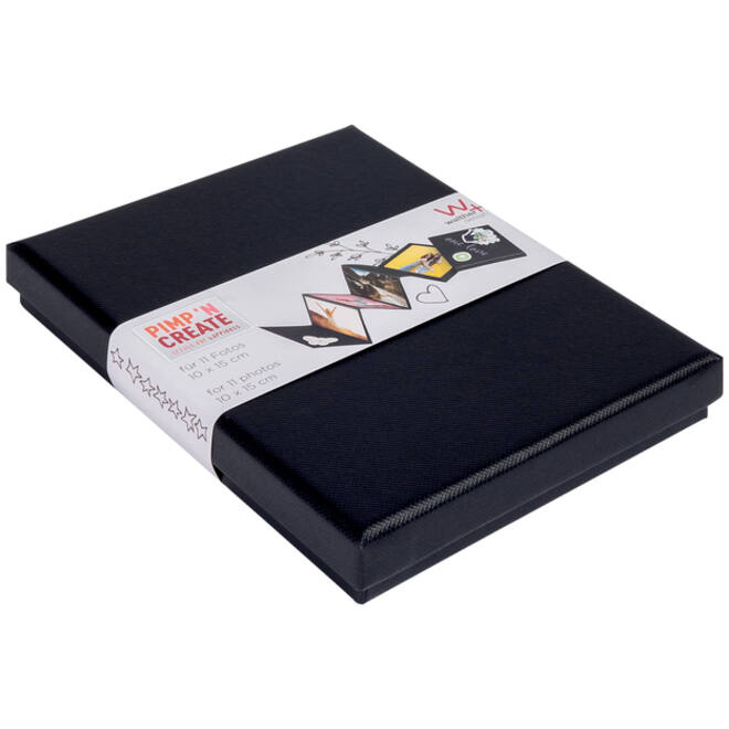 Leporello box walther design 11 foto's formaat 10x15cm zwart