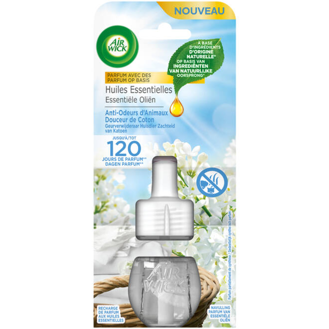 Luchtverfrisser AirWick Electrical Soft Cotton refill 19ml