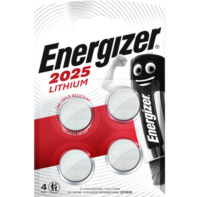 Batterij Energizer knoopcel 4xCR2025 lithium