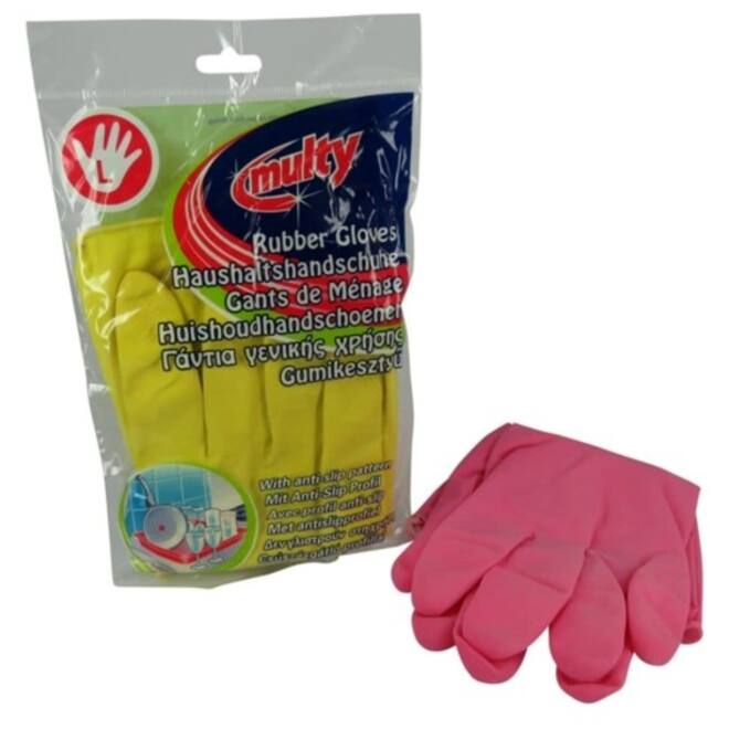 Huishoudhandschoen Multy latex Large assorti