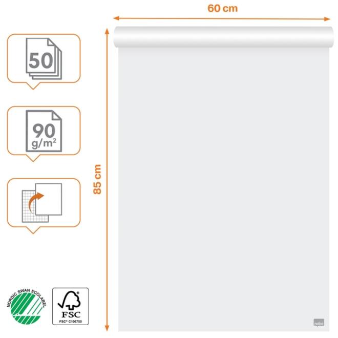 Flipoverpapier Nobo Premium 60x85cm dubbelzijdig 50vel