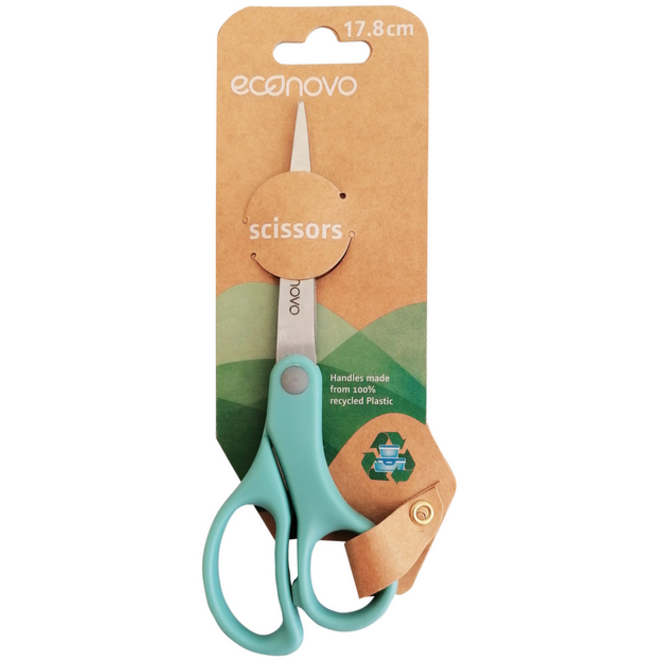 Schaar Econovo 18cm blauw blister à 1 stuk