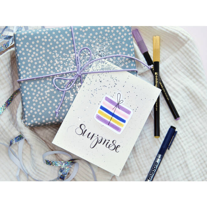 Brushpen edding 1340 glitter assorti set à 4 stuks