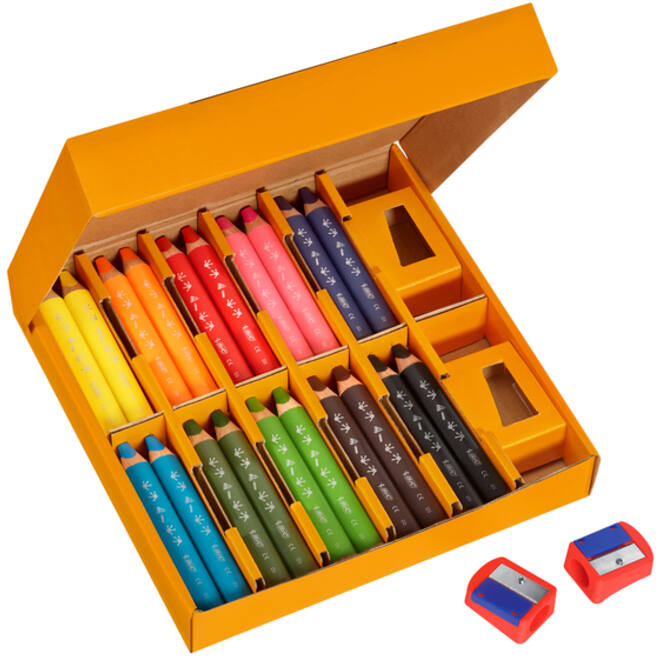 Kleurpotloden Bickids Multi Surface Class incl 2 puntenslijpers assorti 10 kleuren pak à 40 stuks