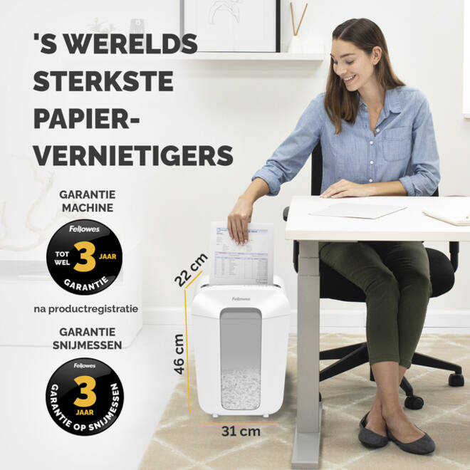 Papiervernietiger Fellowes Powershred LX70 snippers 4x40mm wit