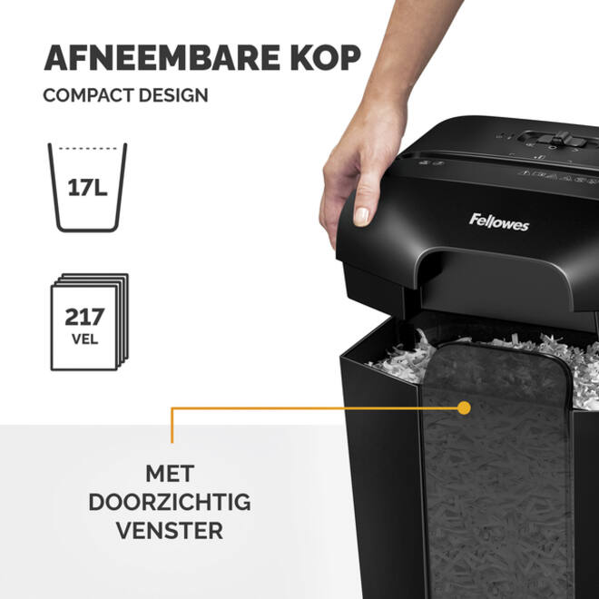 Papiervernietiger Fellowes Powershred LX50 snippers 4x37mm zwart