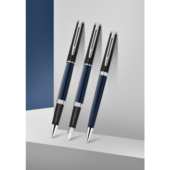 Rollerpen Waterman Hémisphère Colour Blocking black en blue CT fijn