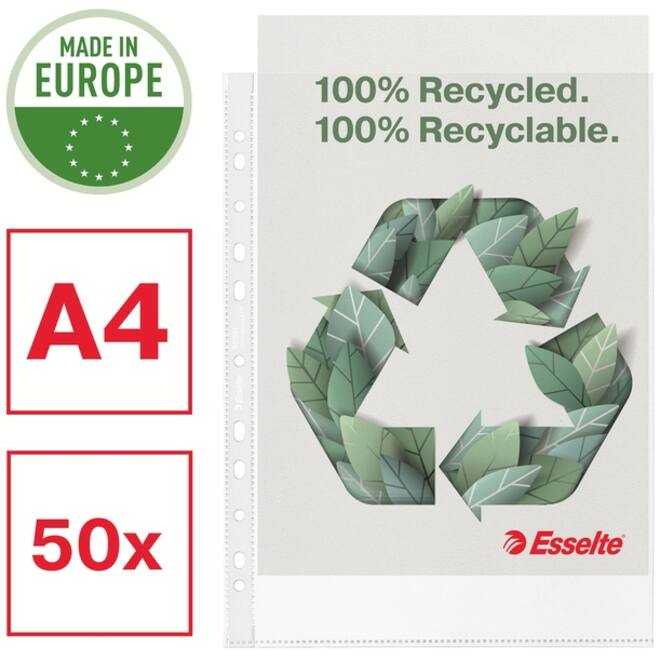 Showtas Esselte recycle PP A4 100µ 11-gaats 50 stuks