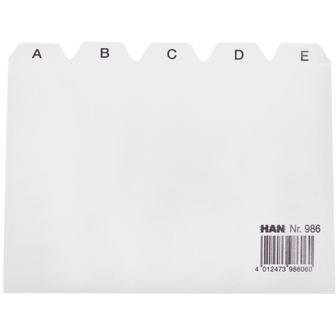 Tabkaart Han alfabet A6 HA-986 lichtgrijs