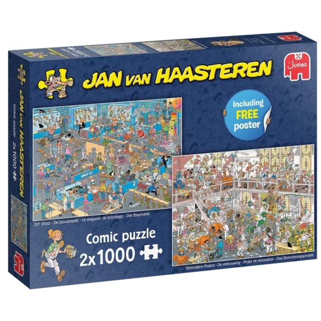 Puzzel Jan van Haasteren De Bouwmarkt en De Verbouwing 2x1000 stukjes