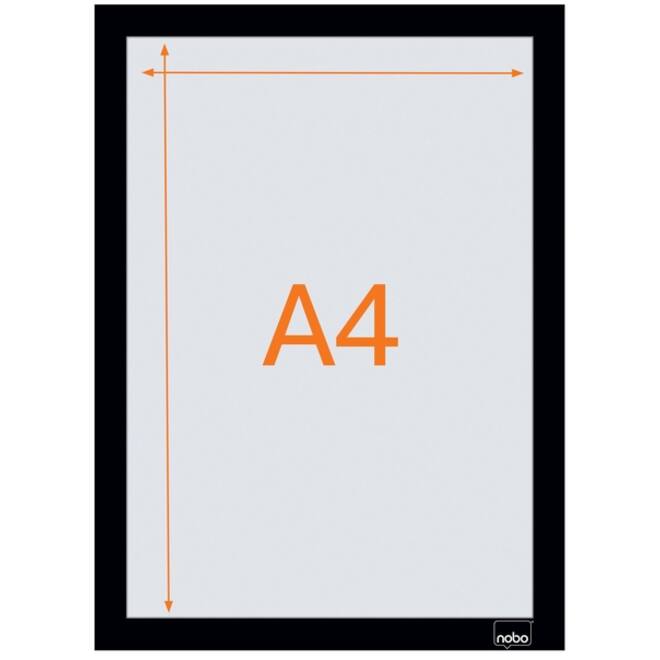 Infokader Nobo zelfklevend A4 zwart 2 stuks