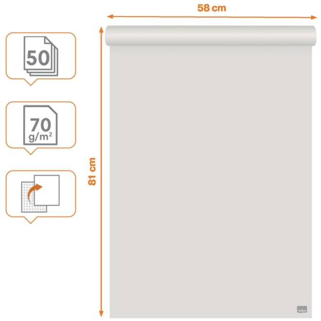 Flipoverpapier Nobo Gerecycled 58x81cm dubbelzijdig plano