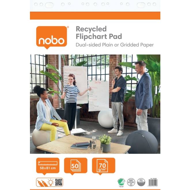 Flipoverpapier Nobo Gerecycled 58x81cm dubbelzijdig plano