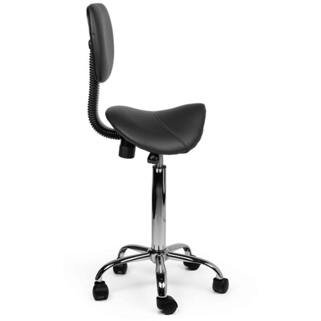 Zadelkruk Office rugleuning medium harde wielen zw