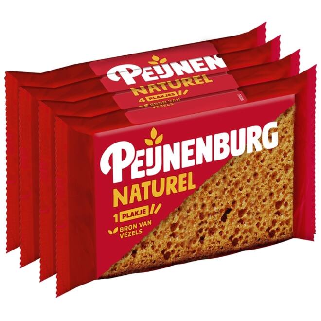 Koek Peijnenburg naturel zonder toegevoegde suiker 4-pack