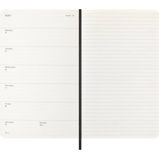 Agenda 2025 Moleskine 12M Planner Weekly 7dagen/1pagina large sc black