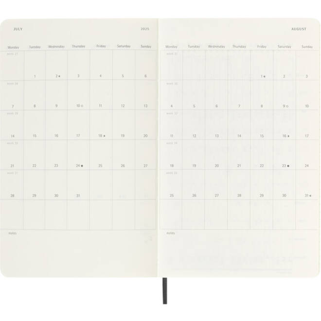 Agenda 2025 Moleskine 12M Planner Weekly 7dagen/1pagina large sc black