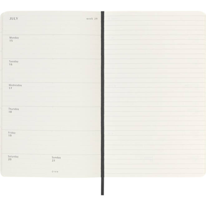 Agenda 2024/2025 Moleskine 18M Planner Weekly 7dagen/1pagina large sc black