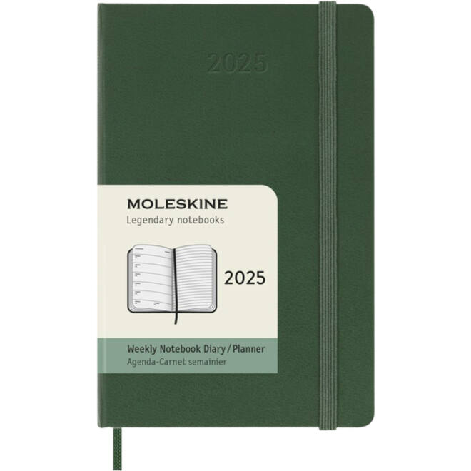 Agenda 2025 Moleskine 12M Planner Weekly 7dagen/1pagina pocket hc myrtle green