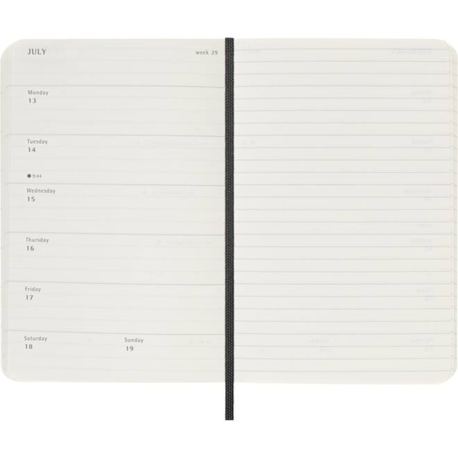 Agenda 2025 Moleskine 12M Planner Weekly 7dagen/1pagina pocket sc black