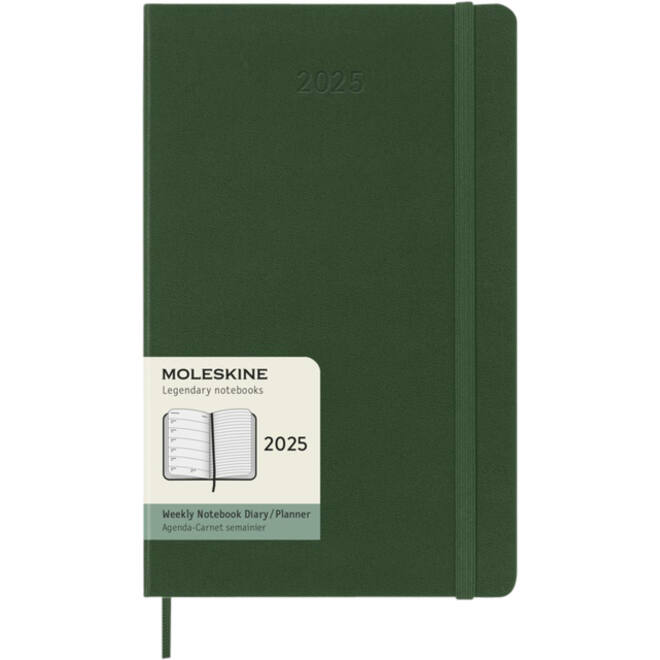 Agenda 2025 Moleskine 12M Planner Weekly 7dagen/1pagina large hc myrtle green