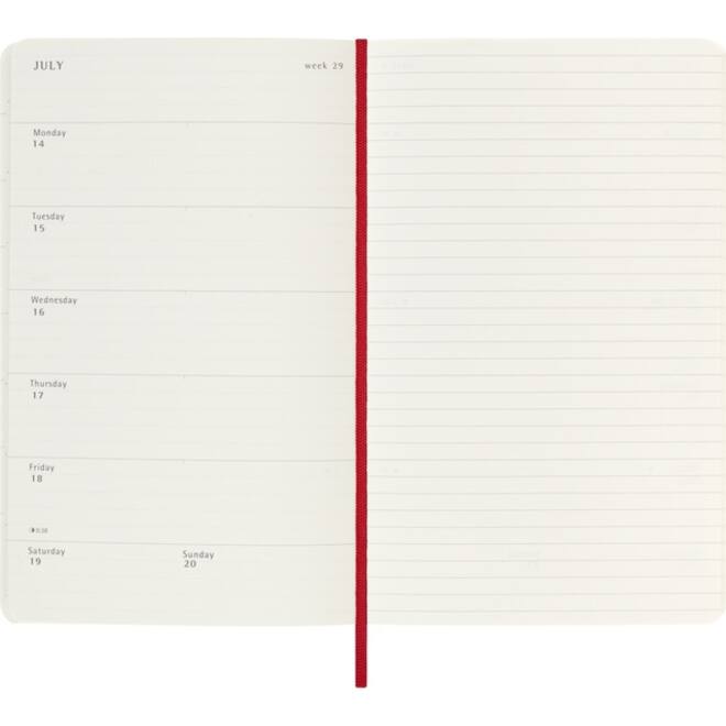 Agenda 2025 Moleskine 12M Planner Weekly 7dagen/1pagina large sc scarlet red