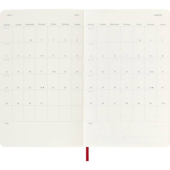 Agenda 2025 Moleskine 12M Planner Weekly 7dagen/1pagina large sc scarlet red