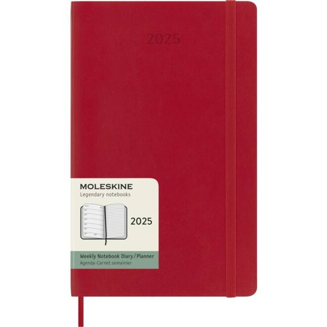 Agenda 2025 Moleskine 12M Planner Weekly 7dagen/1pagina large sc scarlet red