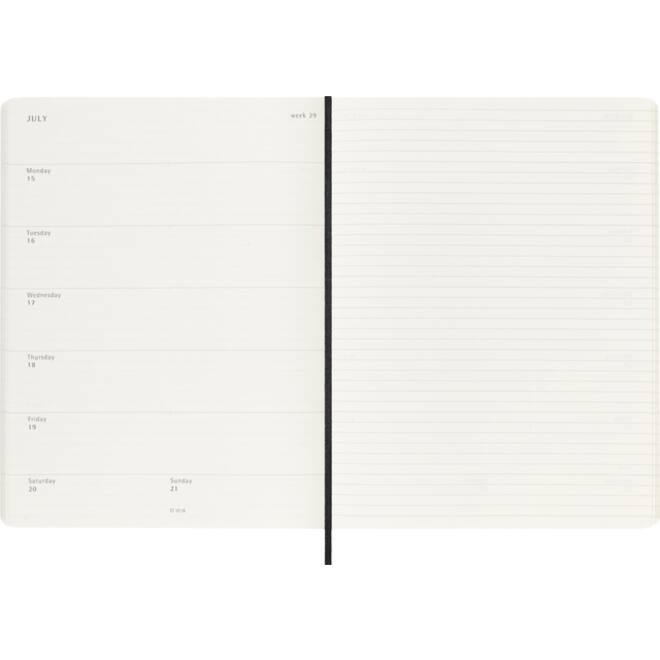 Agenda 2025 Moleskine 12M Planner Weekly 7dagen/1pagina extra large sc black